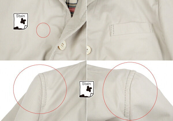 COMME des GARCONS HOMME Rib Cuff Check Jacket Greige Size S