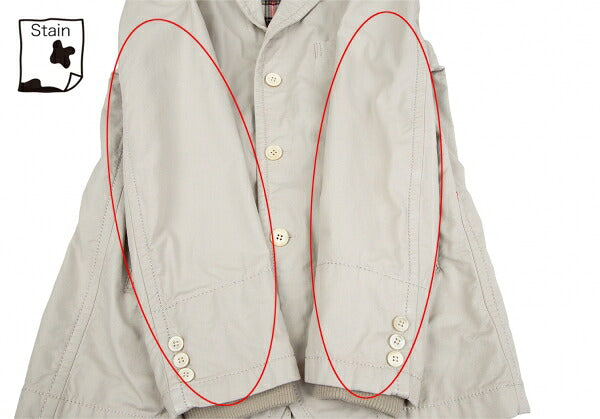 COMME des GARCONS HOMME Rib Cuff Check Jacket Greige Size S
