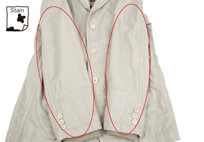 COMME des GARCONS HOMME Rib Cuff Check Jacket Greige Size S