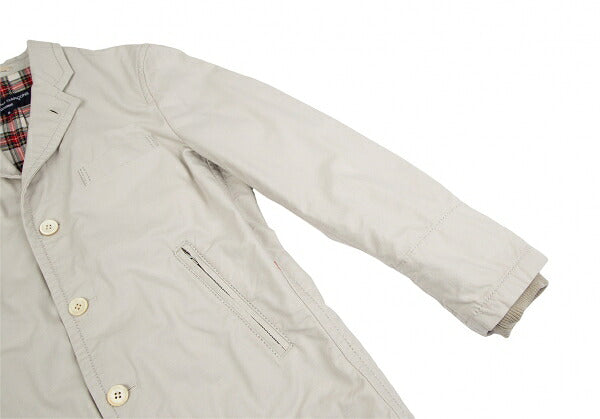 COMME des GARCONS HOMME Rib Cuff Check Jacket Greige Size S