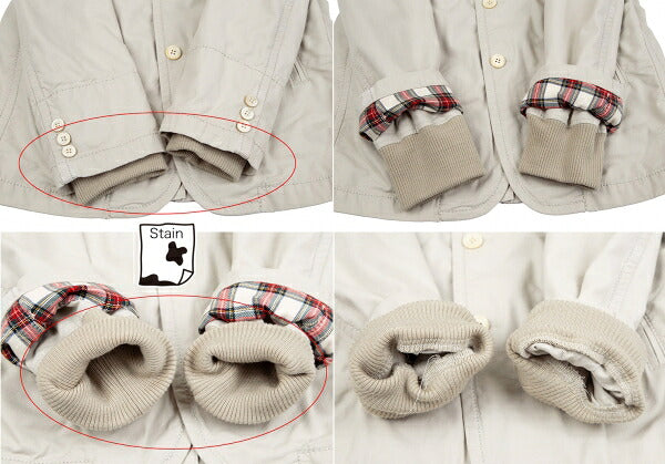 COMME des GARCONS HOMME Rib Cuff Check Jacket Greige Size S