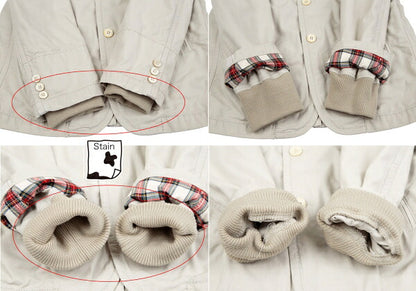COMME des GARCONS HOMME Rib Cuff Check Jacket Greige Size S