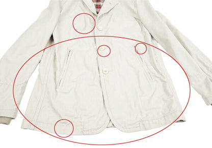 COMME des GARCONS HOMME Rib Cuff Check Jacket Greige Size S