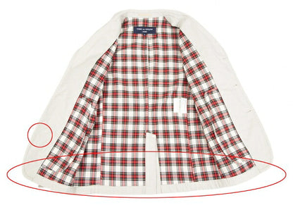 COMME des GARCONS HOMME Rib Cuff Check Jacket Greige Size S