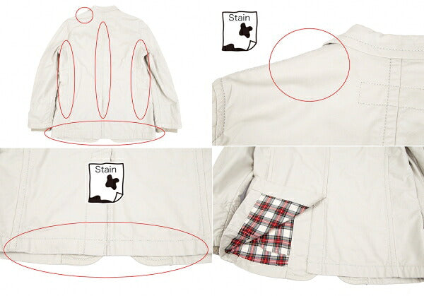COMME des GARCONS HOMME Rib Cuff Check Jacket Greige Size S