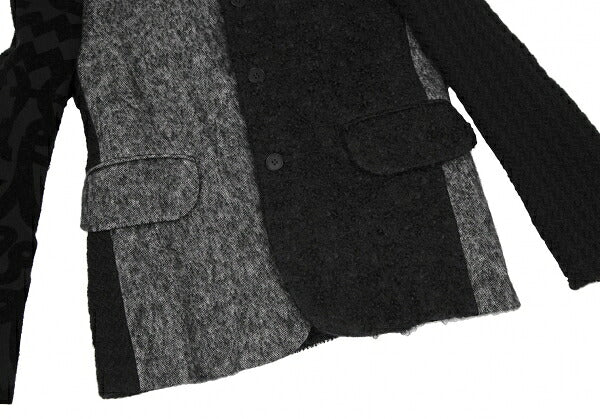 COMME des GARCONS HOMME PLUS 12AW Flock Jacket Black Size XS