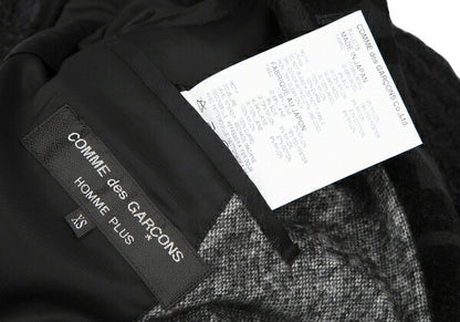 COMME des GARCONS HOMME PLUS 12AW Flock Jacket Black Size XS