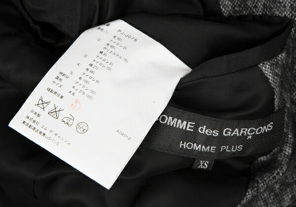 COMME des GARCONS HOMME PLUS 12AW Flock Jacket Black Size XS