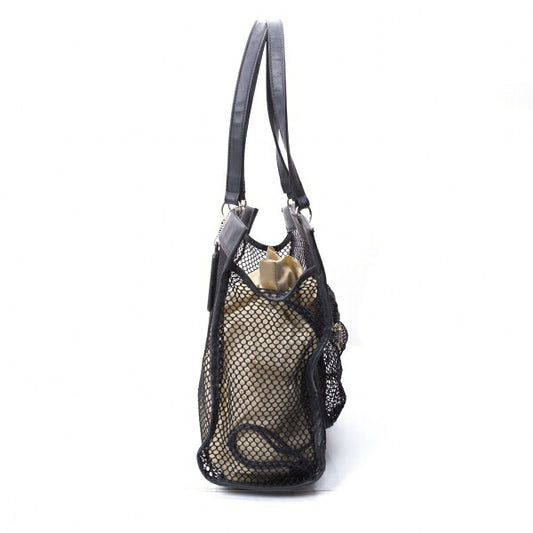 JPG by GAULTIER Mesh Tote Bag Black Beige