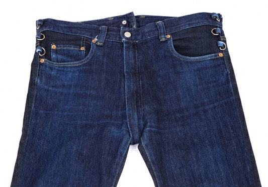 GANRYU 16AW Indigo Zip Panel Denim Jeans Size L