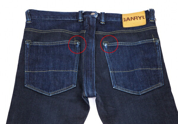 GANRYU 16AW Indigo Zip Panel Denim Jeans Size L