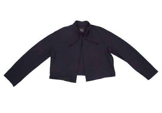Y's Wool Drawstring Buttonless Jacket Navy Size L