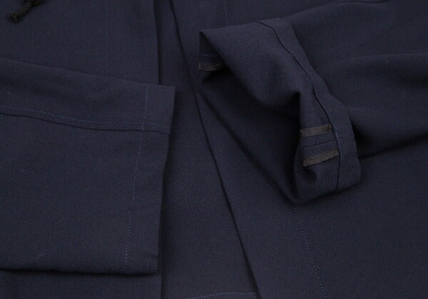 Y's Wool Drawstring Buttonless Jacket Navy Size L
