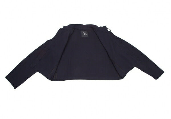 Y's Wool Drawstring Buttonless Jacket Navy Size L