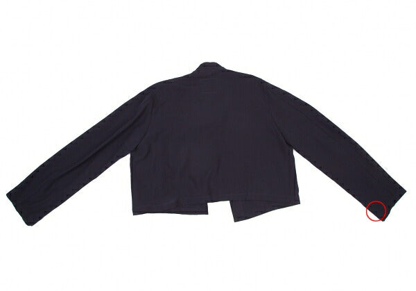 Y's Wool Drawstring Buttonless Jacket Navy Size L