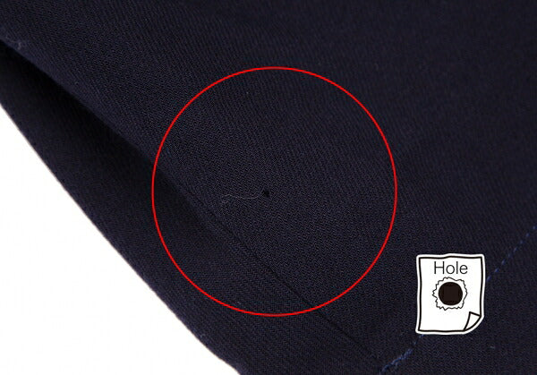Y's Wool Drawstring Buttonless Jacket Navy Size L