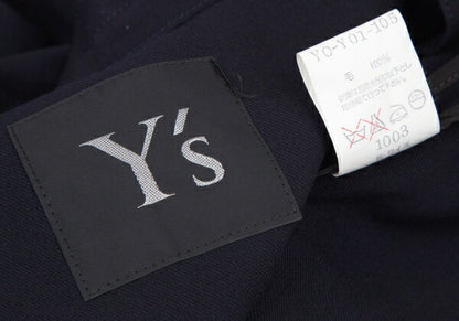Y's Wool Drawstring Buttonless Jacket Navy Size L