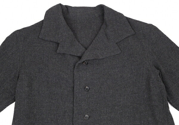 Yohji Yamamoto NOIR Wool Nylon Shirt Jacket Gray Size 3