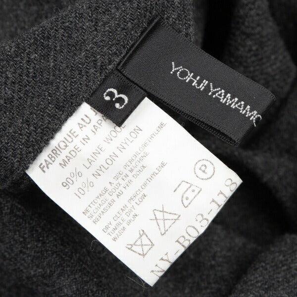 Yohji Yamamoto NOIR Wool Nylon Shirt Jacket Gray Size 3