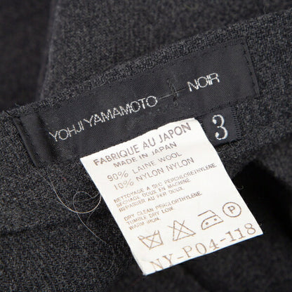 Yohji Yamamoto NOIR Wool Nylon Piping Pants Charcoal Size 3
