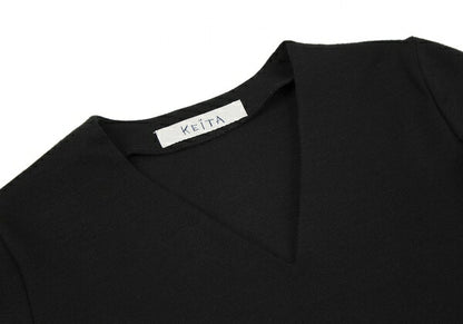 KEITA MARUYAMA Felt Patch V-Neck Sweater Black Multi Size 1
