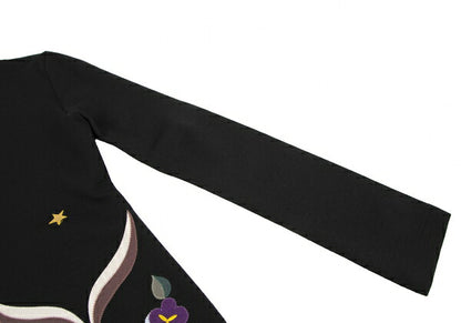 KEITA MARUYAMA Felt Patch V-Neck Sweater Black Multi Size 1