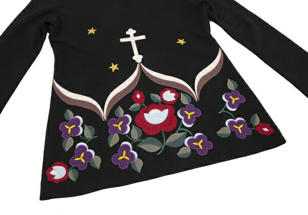 KEITA MARUYAMA Felt Patch V-Neck Sweater Black Multi Size 1