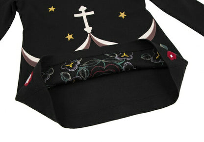 KEITA MARUYAMA Felt Patch V-Neck Sweater Black Multi Size 1