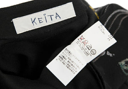 KEITA MARUYAMA Felt Patch V-Neck Sweater Black Multi Size 1
