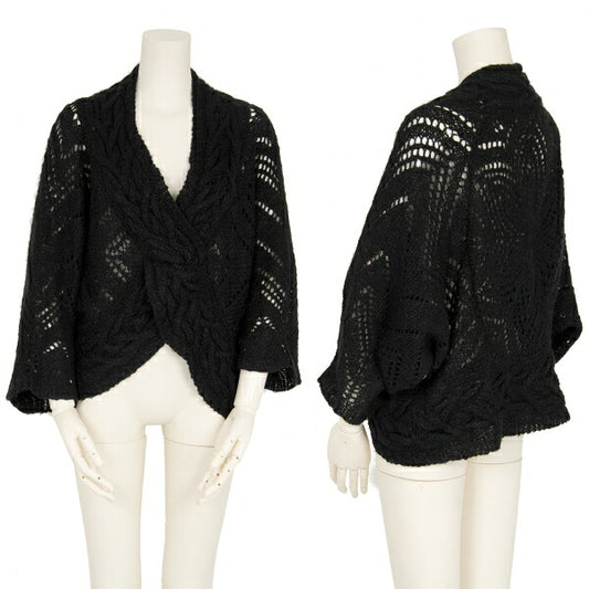 KEITA MARUYAMA Openwork Knit Dolman Sweater Black Size 1