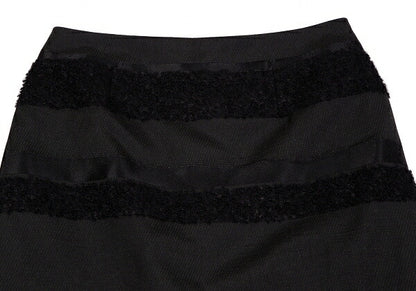 KEITA MARUYAMA Floral Jacquard Border Skirt Black Size 1