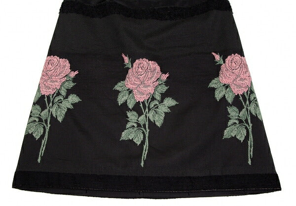KEITA MARUYAMA Floral Jacquard Border Skirt Black Size 1