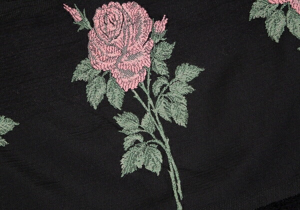 KEITA MARUYAMA Floral Jacquard Border Skirt Black Size 1