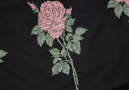 KEITA MARUYAMA Floral Jacquard Border Skirt Black Size 1