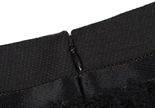 KEITA MARUYAMA Floral Jacquard Border Skirt Black Size 1