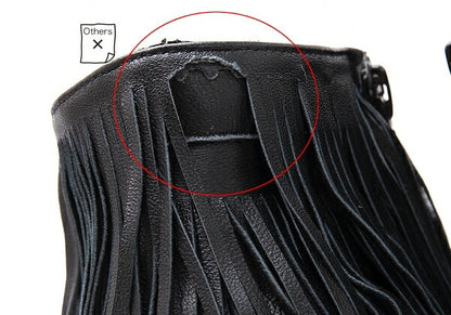 KEITA MARUYAMA Fringe Leather Heels Black Size 24CM