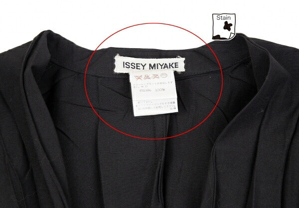 ISSEY MIYAKE Wrinkle Pleat Polyester Vest Black Size M