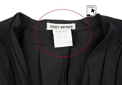 ISSEY MIYAKE Wrinkle Pleat Polyester Vest Black Size M