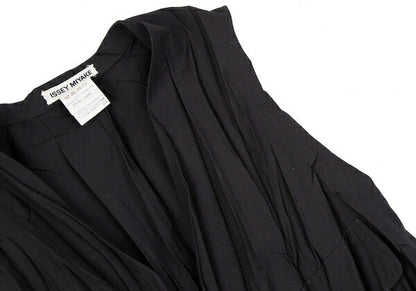 ISSEY MIYAKE Wrinkle Pleat Polyester Vest Black Size M