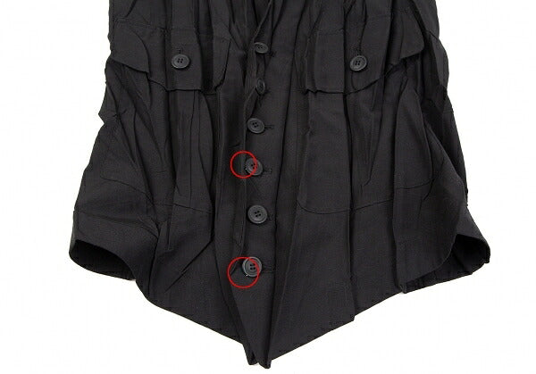 ISSEY MIYAKE Wrinkle Pleat Polyester Vest Black Size M