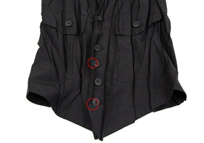 ISSEY MIYAKE Wrinkle Pleat Polyester Vest Black Size M