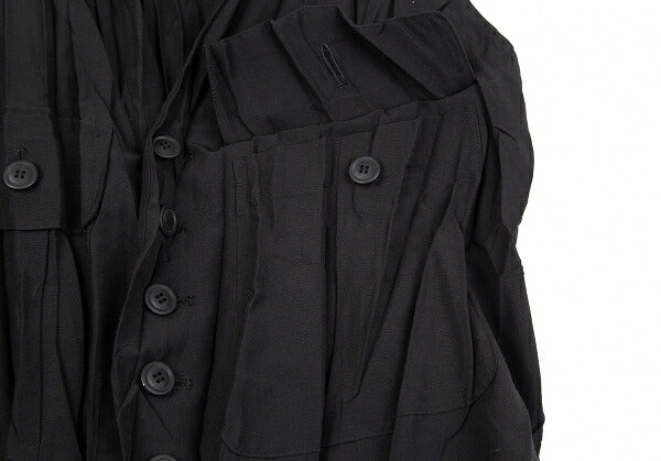 ISSEY MIYAKE Wrinkle Pleat Polyester Vest Black Size M