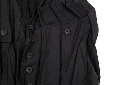 ISSEY MIYAKE Wrinkle Pleat Polyester Vest Black Size M