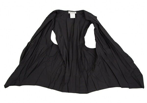 ISSEY MIYAKE Wrinkle Pleat Polyester Vest Black Size M