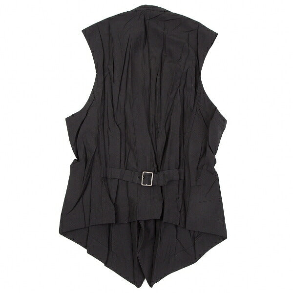 ISSEY MIYAKE Wrinkle Pleat Polyester Vest Black Size M