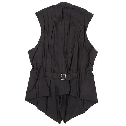 ISSEY MIYAKE Wrinkle Pleat Polyester Vest Black Size M