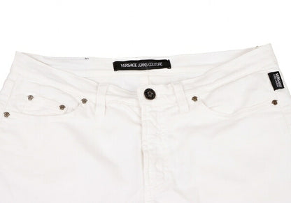VERSACE JEANS COUTURE Stretch Cotton Jeans White Size 27/41