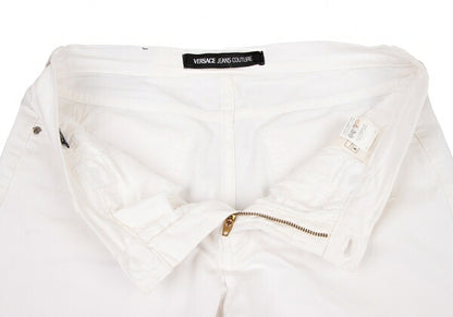 VERSACE JEANS COUTURE Stretch Cotton Jeans White Size 27/41