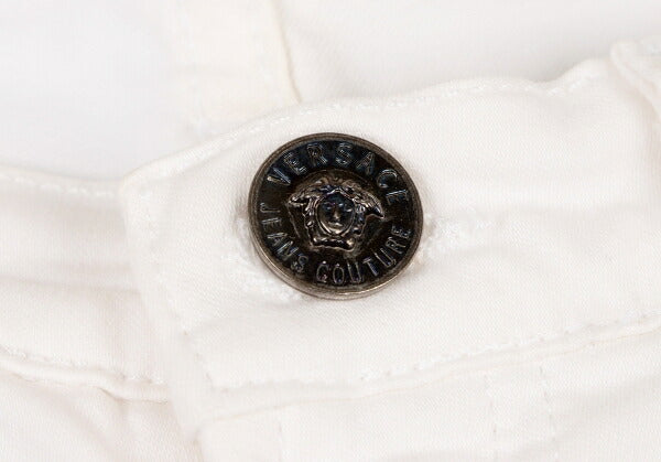 VERSACE JEANS COUTURE Stretch Cotton Jeans White Size 27/41