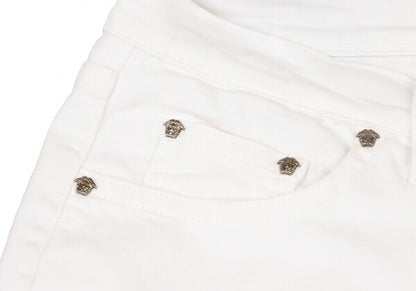 VERSACE JEANS COUTURE Stretch Cotton Jeans White Size 27/41